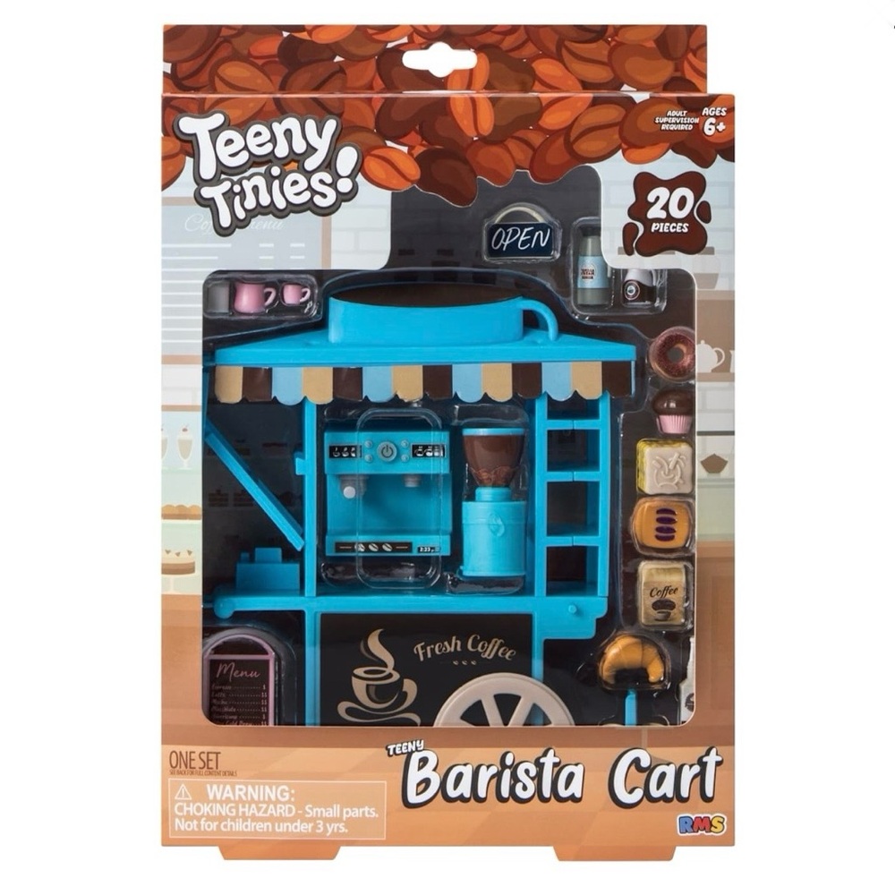 ☕️ Barista Teeny Tinies cart set NIP HTF dollhouse coffee cafe espresso latte
